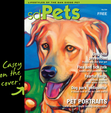 This month's issue of sdPets features my painting on the cover!