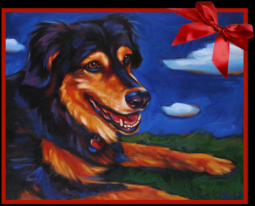 Pet Portrait of Zeke, the fabulous San Diego Retriever mix!