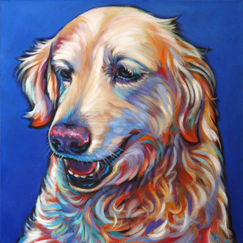 Pet Portrait of Handsome Golden Retriever Curtis, from Del Mar, CA