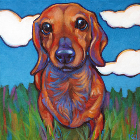 Pet portrait of Eddie the Dachshund from Palo Alto, CA