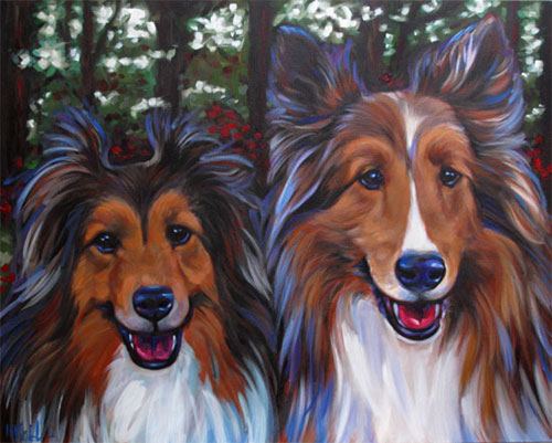 Pet portrait of Gretchen & Jacob, Shelties from Knoxville, TN